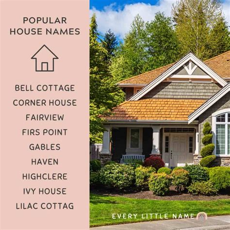 what are some unique house names inspired by nature